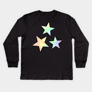 Pastel swirl stars Kids Long Sleeve T-Shirt